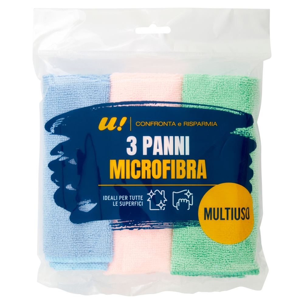 3 Panni Microfibra Multiuso U! Confronta e Risparmia